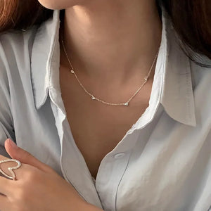 VILZSTUDIOS Geometric Adjustable Chain Love Hearts Necklace