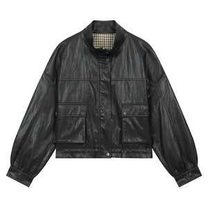 VILZSTUDIOS Streetwear Short Leather Jacket