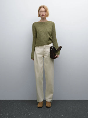 VILZSTUDIOS Soft Green Round Neck Sweater