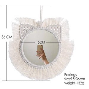 VILZSTUDIOS Macrame Mirror Wall Decoration Boho Home Decor Mirrors for Bedroom Wall Mirrors for Living Room Baby Room Decoration Nursery