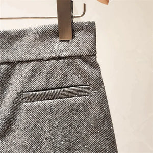 VILZSTUDIOS Chic Diamond Decoration High Waist Mini Skirt