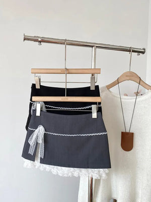 VILZSTUDIOS Spicy Lace Patchwork Mini Skirt