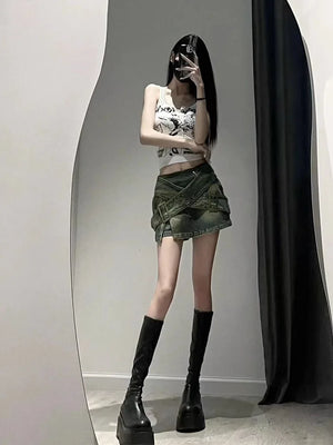 VILZSTUDIOS High Quality Sexy Denim Mini Skirt