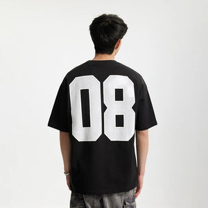 VILZSTUDIOS American Letter Print Cotton Casual T-Shirt