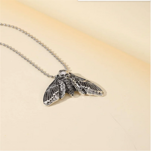 VILZSTUDIOS Gothic Skull Moth Charm Necklace