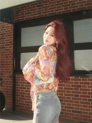 VILZSTUDIOS Fairycore Ruffled Tie Dye Crop Top