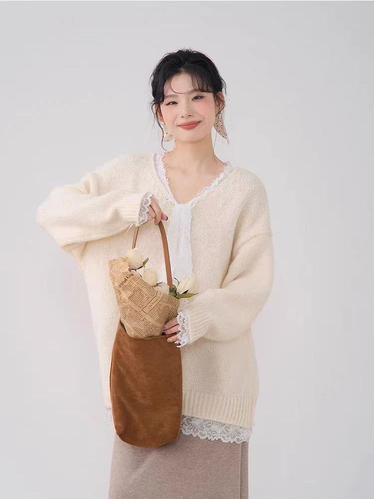 VILZSTUDIOS Sweet Lolita Lace Knit Sweater