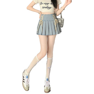 VILZSTUDIOS Vintage Pleated Denim Skirt