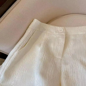 VILZSTUDIOS Chinese Retro Jacquard High Waist Shorts