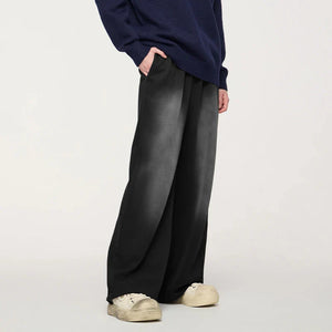 VILZSTUDIOS Washed Straight Wide Leg Casual Pants