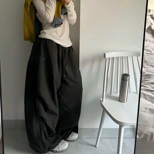 VILZSTUDIOS Trendy Oversized Black Wide Leg Pants