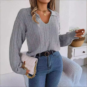 VILZSTUDIOS Cozy Knitted Plaid Sweater