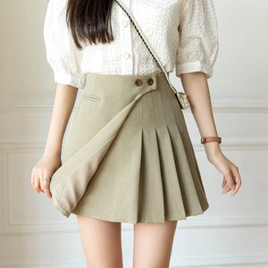 VILZSTUDIOS Chic Korean High Waist Pleated Skirt