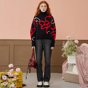 VILZSTUDIOS Cozy Oversized Mock Neck Knit Sweater