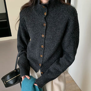 VILZSTUDIOS Luxurious Turtleneck Knit Cardigan