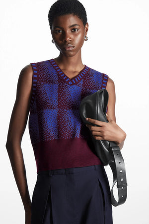 VILZSTUDIOS Jacquard Textured Wool Vest