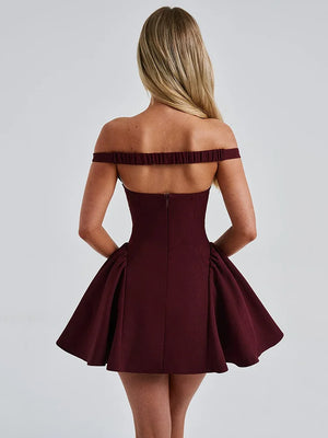 VILZSTUDIOS Off-shoulder Backless Sexy Mini Dress