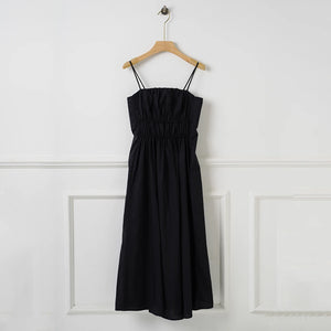 VILZSTUDIOS Elegant Slim Pleated Halter Dress