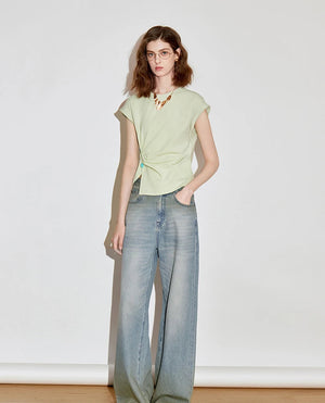 VILZSTUDIOS Lyocell Twisted Design Cotton T-Shirt