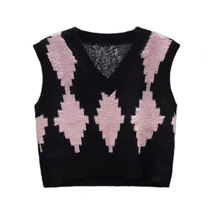 VILZSTUDIOS Cozy Loose V-Neck Knitted Vest