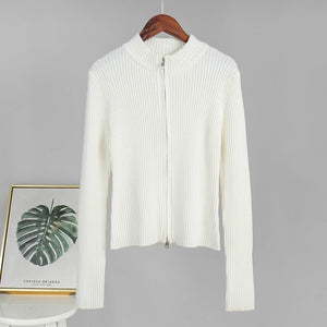 VILZSTUDIOS Stylish Knitted Double Zipper Cardigan