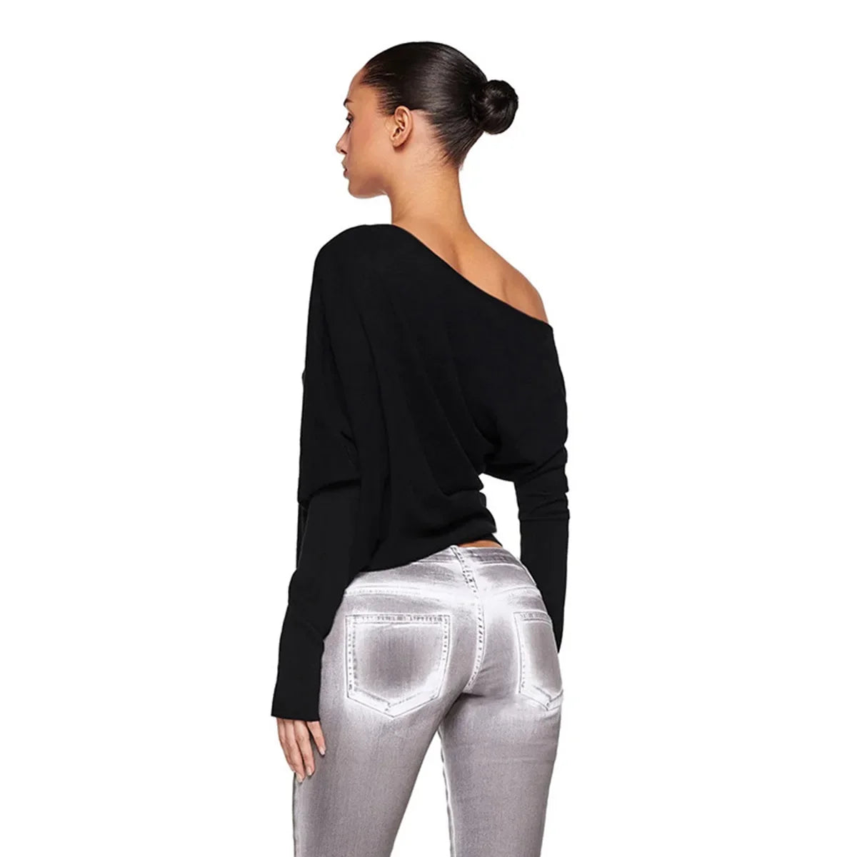 VILZSTUDIOS Elegant One Shoulder Long Sleeve Top