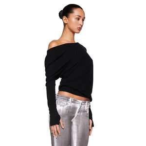VILZSTUDIOS Elegant One Shoulder Long Sleeve Top