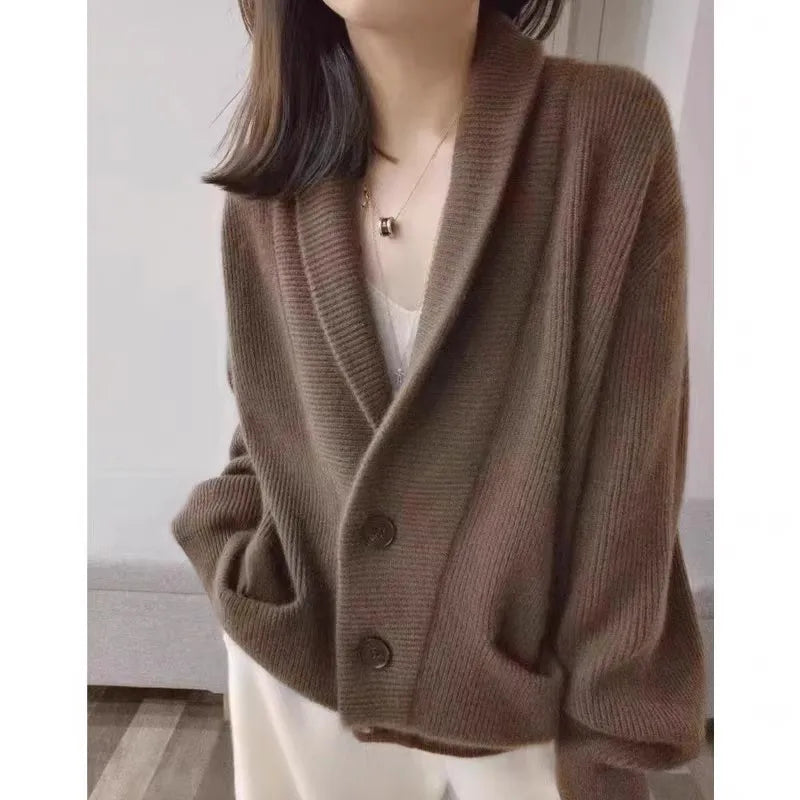 VILZSTUDIOS Luxurious Woolen Knitwear Cardigan