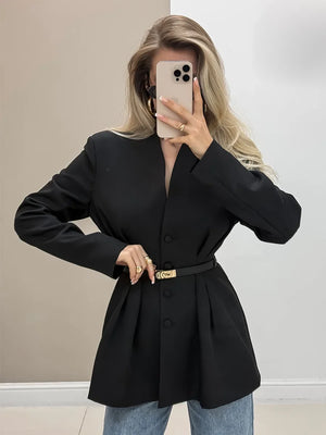 VILZSTUDIOS Elegant V-Neck Blazer