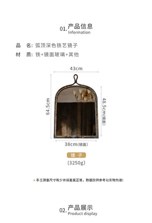 VILZSTUDIOS Huohan retro fake window decoration French wall-mounted mirror floor-to-ceiling fitting entrance living room fireplace mirror B