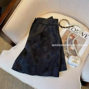 VILZSTUDIOS Chinese Retro Jacquard High Waist Shorts