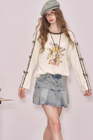 VILZSTUDIOS Oversized Long Bow Sleeve Top
