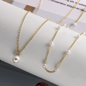VILZSTUDIOS Gold Pearl Necklace
