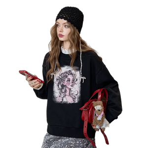 VILZSTUDIOS Lace Neck Casual Sweater