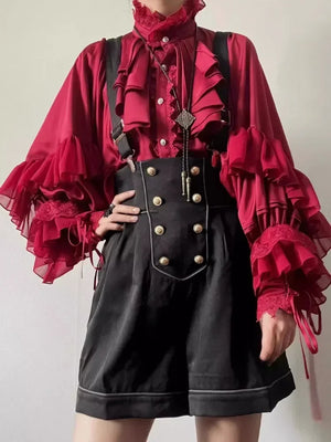 VILZSTUDIOS Sweet Japanese Lolita Lantern Sleeve Blouse