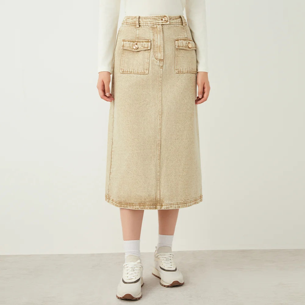 VILZSTUDIOS Luxury High Quality Pure Cotton Jeans Skirts