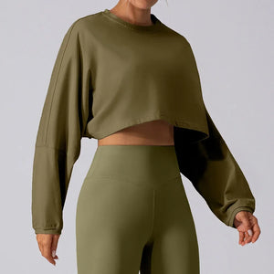 VILZSTUDIOS Breathable Long Sleeve Sports Crop Top