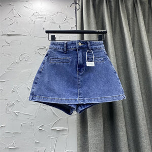 VILZSTUDIOS Vintage Black Gothic A-Line Denim Skirt