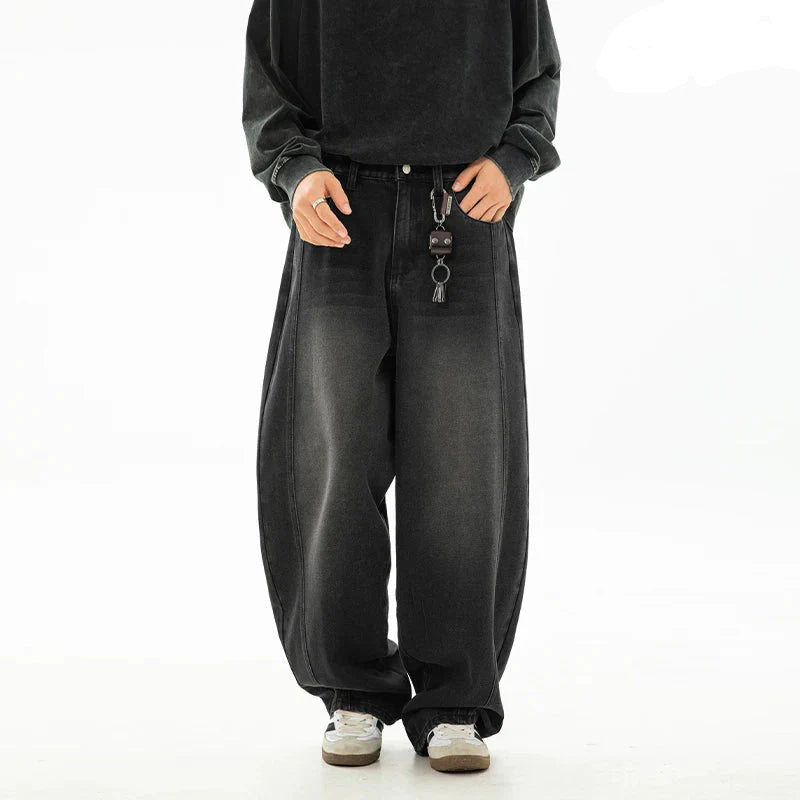 VILZSTUDIOS Retro Washed Oversized Split Structure Jeans