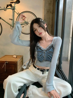 VILZSTUDIOS Butterfly Short Knit Shirt