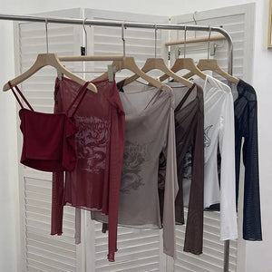 VILZSTUDIOS Mesh Sunscreen Slim Fit Top