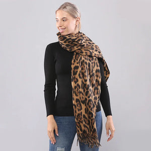 VILZSTUDIOS Designer Brand Leopard Cashmere Scarf Men Winter Scarves Warm Wool Pashmina Thicked Blanket Female Shawls and Wraps