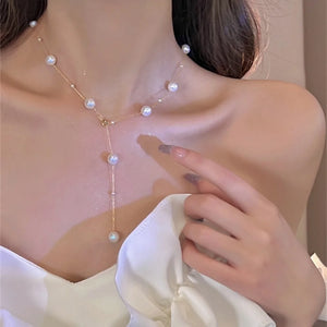 VILZSTUDIOS Freshwater Pearl Collar Chain Necklace