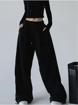 VILZSTUDIOS Gray Wide Leg Drawstring Pants