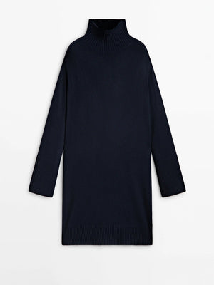 VILZSTUDIOS Classic Knitted Turtleneck Mini Dress