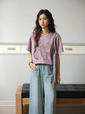 VILZSTUDIOS Stylish Loose Fit Cotton T-Shirt