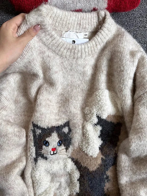 VILZSTUDIOS Cozy Knitted Cat Sweater