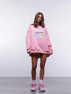 VILZSTUDIOS Casual Loose Fit Round Neck Sweater