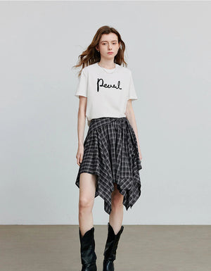 VILZSTUDIOS Comfortable Letter Print Round Neck T-Shirt