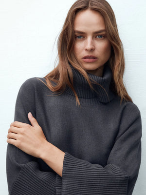 VILZSTUDIOS Double-Sided Shawl Knitted Sweater